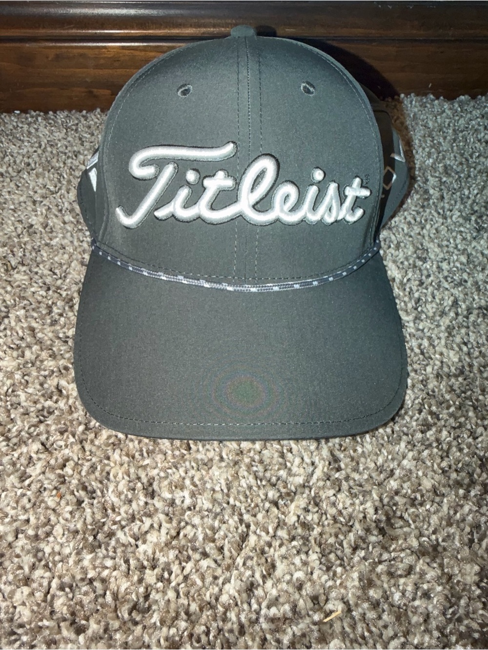 Titleist Pro V1 Gray Polyester Breathable Adjustable Golf Hat Logo